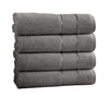 Benzara Bergamo 4 Piece Spun loft Bath Sheets with Twill Weave ,Charcoal Gray