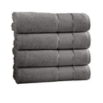 Benzara Bergamo 4 Piece Spun loft Bath Sheets with Twill Weave ,Charcoal Gray