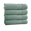 Benzara Bergamo 4 Piece Spun loft Bath Sheets with Twill Weaving , Green