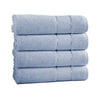 Benzara Bergamo 4 Piece Spun loft Bath Sheets with Twill Weaving , Blue