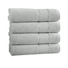Benzara Bergamo 4 Piece Spun loft Bath Sheets with Twill Weaving , Gray