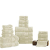 Benzara Bergamo 18 Piece Spun loft Towel Set with Twill Weave , Cream