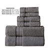 Benzara Bergamo 6 Piece Spun loft Towel Set with Twill Weaving , Charcoal Gray