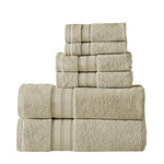 Benzara Bergamo 6 Piece Spun loft Towel Set with Twill Weaving , Cream