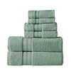 Benzara Bergamo 6 Piece Spun loft Towel Set with Twill Weaving , Green