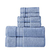 Benzara BM222887 Bergamo 6 Piece Spun Loft Towel Set with Twill Weaving , Blue