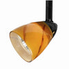 Benzara 50 Watt Track Fixture with Handblown Glass Shade, Black and Orange