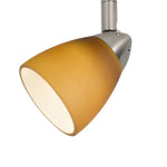 Benzara 50 Watt Track Fixture with Handblown Glass Shade, Silver and Orange