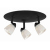 Benzara 3 Light Glass Shade 120V Metal Ceiling Fixture, Set of 4, Black and White