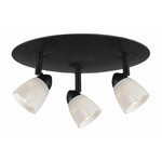 Benzara 3 Light Glass Shade 120V Metal Ceiling Fixture, Set of 4, Black and White