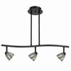 Benzara 3 Light 120V Metal Track Light Fixture, Black and Silver