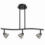 Benzara 3 Light 120V Metal Track Light Fixture, Black and Silver