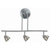 Benzara 3 Light 120V Metal Track Light Fixture with Round Shade, Silver