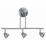 Benzara 3 Light 120V Metal Track Light Fixture with Round Shade, Silver