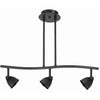Benzara 3 Light 120V Metal Track Light Fixture with Round Shade, Black