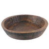 Benzara Circular Wooden bowl with Textures and Weathered Details, Large, Brown
