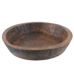 Benzara Circular Wooden bowl with Textures and Weathered Details, Large, Brown