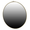 Benzara Round Metal Frame Wall Mirror with Ring Holder, Large, Silver and Brass