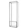 Benzara Elongated Rectangle Metal Wall Shelf with Ring Holders,Large,Clear and Gray