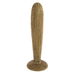 Benzara Wooden Single Column Cactus Accentdecor with Round Base, Brown