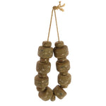 Benzara Wooden Oversized Beads Accentdecor with Rope and Distressed Detail, Brown