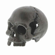 Benzara Modern Style Metal Jawless Skull, Set of 2, Black