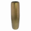 Benzara Modern Style Metal Large Sized Vase with Longitudinal Design, Gold