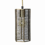 Benzara Modern Style Metal Constructed Pendant Lamp with Wrapped Wires, Gold