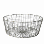 Benzara Simple Designed Low Wire Constructed Basket with Wide Storage, Silver