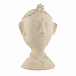 Benzara Traditional Style Paper Mash Female Bust with Mirror Detailing, Beige
