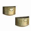Benzara Traditional and Antique Styled Metal Wall Planters with Loops, Gold