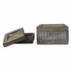 Benzara Antique Styled Wooden Box Set of 2 with Raw and Distressed Finish, Brown