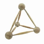 Benzara Modern Style Triangular Molecular Figure Made from Reclaimed Wood, Brown