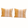 Benzara 26 x 20 Fabric Reversible Pillow Sham with Floral Motif, White and Orange