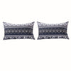 Benzara 36 x 20 Fabric King Pillow Sham with Ikat and Floral Motif, White and Blue