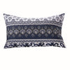 Benzara 26 x 20 Fabric Pillow Sham with Ikat and Floral Motif, White and Blue