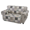 Benzara Waterproof Lining Loveseat Protector with Plaid Square Design, Multicolor