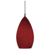 Benzara Oval Glass Shade Pendant Lighting with Cord, Set of 4, Red and Silver