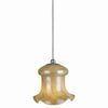 Benzara Bell Design Glass Shade Pendant Lighting with Cord, Beige and Silver
