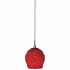 Benzara Swirl Dome Shaped Glass Shade Pendant Lighting with Cord, Yellow and Red
