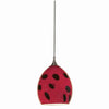 Benzara Dome Shaped Glass Shade Pendant Lighting with Cord, Red and Black