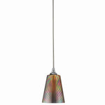 Benzara Tapered Design Glass Shade Pendant Lighting with Canopy, Multicolor