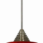 Benzara 5W Integrated Led Swirl Glass Pendant Lighting with Dimmer Feature, Red