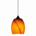 Benzara 5W Integrated Led Pendant Lighting with Dimmer Feature, Yellow and Bronze