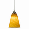 Benzara Integrated Led Glass Pendant Lighting with Dimmer Feature, Yellow