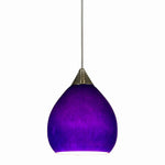 Benzara Integrated Led Glass Pendant Lighting with Dimmer Feature, Purple