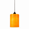 Benzara Integrated Dimmable Led Cylindrical Pendant Lighting, Yellow and Bronze