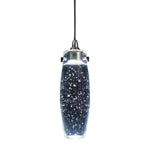 Benzara 1.2W Integrated Led Glass Pendant Lighting with Canopy, Silver