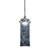Benzara 1.2W Integrated Led Cylindrical Glass Pendant Lighting with Canopy, Silver