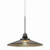 Benzara 9W Dimmable Led Glass Shade Pendant Lighting with Canopy, Black and Clear
